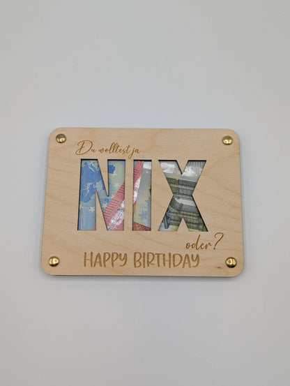 Geschenkkarte Nix, Lustige Geschenkidee zum Geburtstag Dekoschuppen