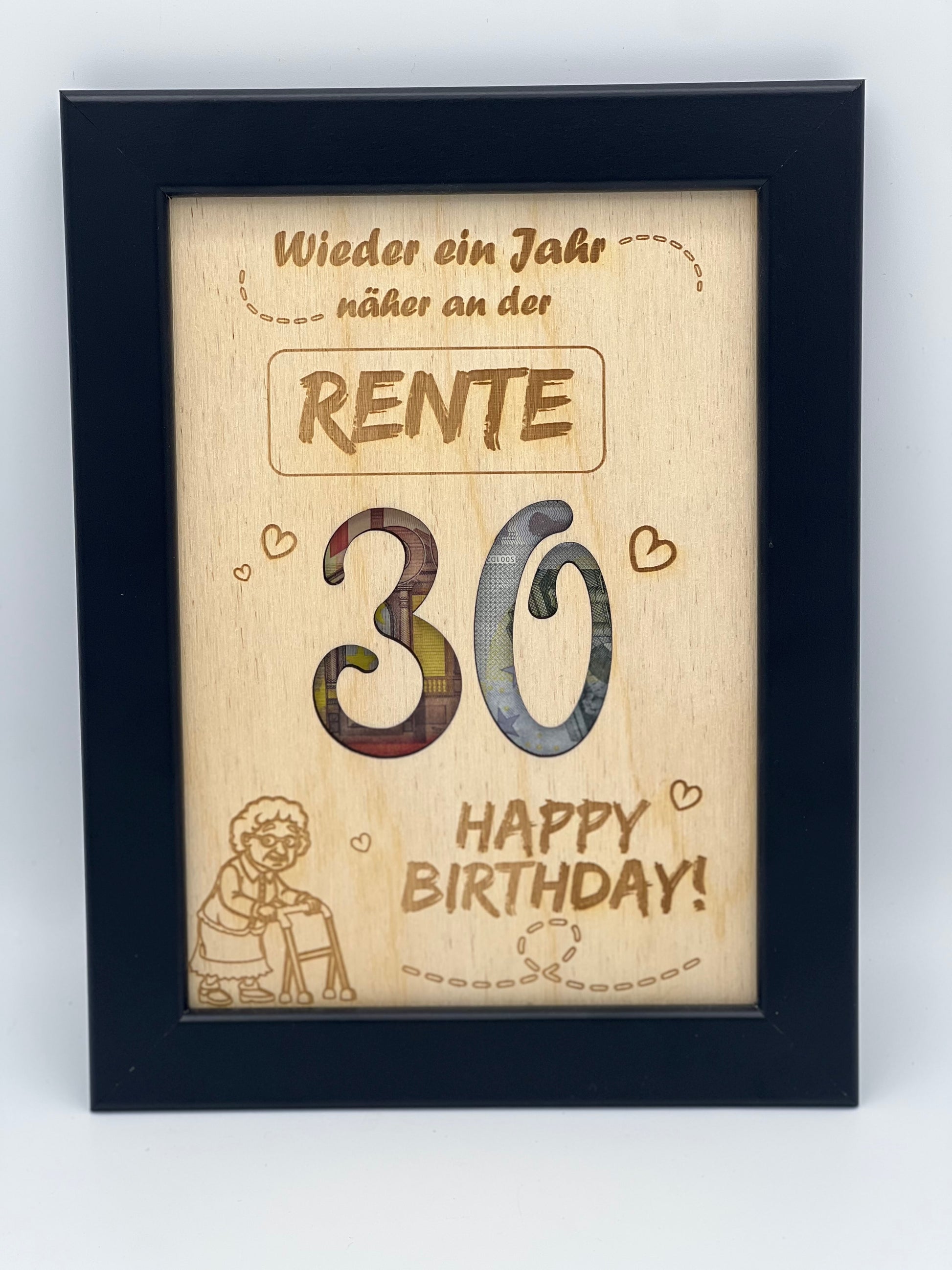 Geldgeschenk im Bilderrahmen zum 30. Geburtstag – Kreativ & Persönlich