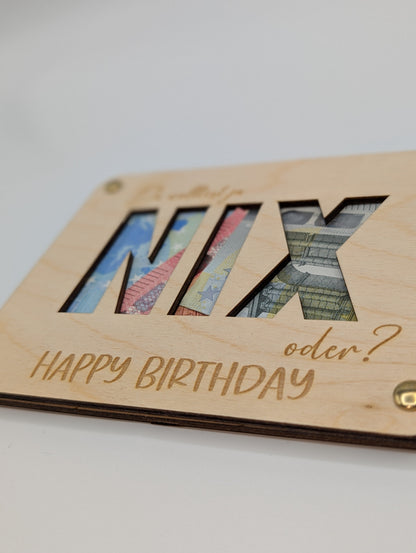 Geschenkkarte Nix, Lustige Geschenkidee zum Geburtstag Dekoschuppen