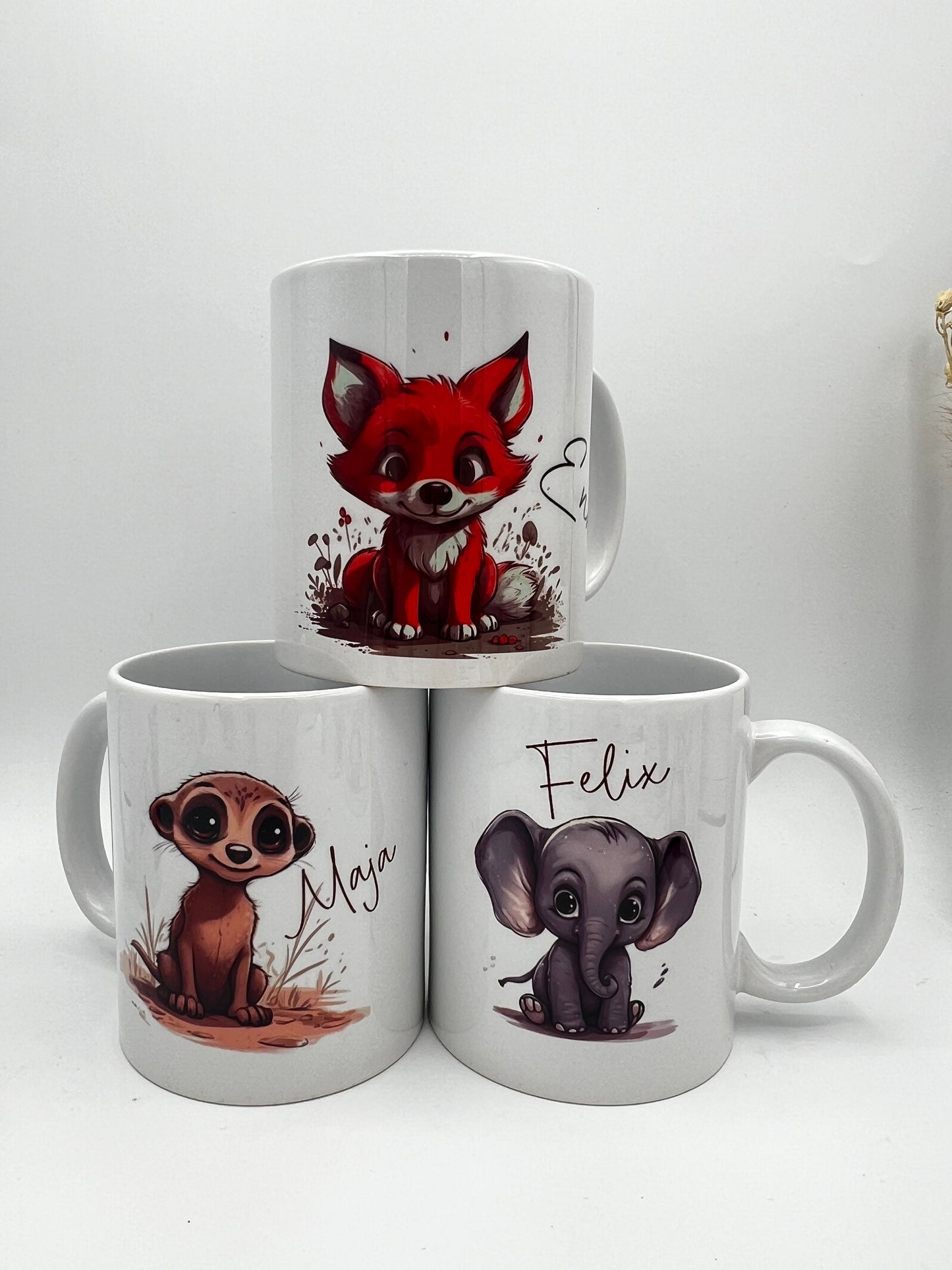 Tasse Kinder, Tiermotive Kinder, Becher personalisiert Kinder, Kindergeschenke, Geburtstaggeschenk, Einschulung Kindertasse personalisiert,