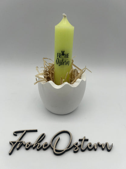 Oster Mitbringsel / Ostergeschenk/ Osterdekoration/ Geschenk aus Raysin mit Kerze/ Geschenk zu Ostern/ Eierschale mit Kerzenhalter / Dekoschuppen