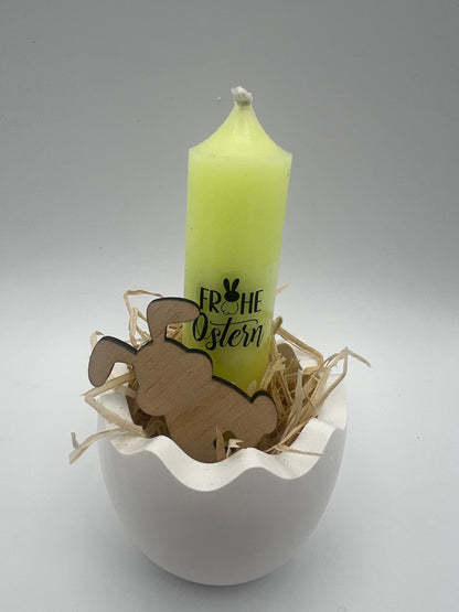Oster Mitbringsel / Ostergeschenk/ Osterdekoration/ Geschenk aus Raysin mit Kerze/ Geschenk zu Ostern/ Eierschale mit Kerzenhalter / Dekoschuppen